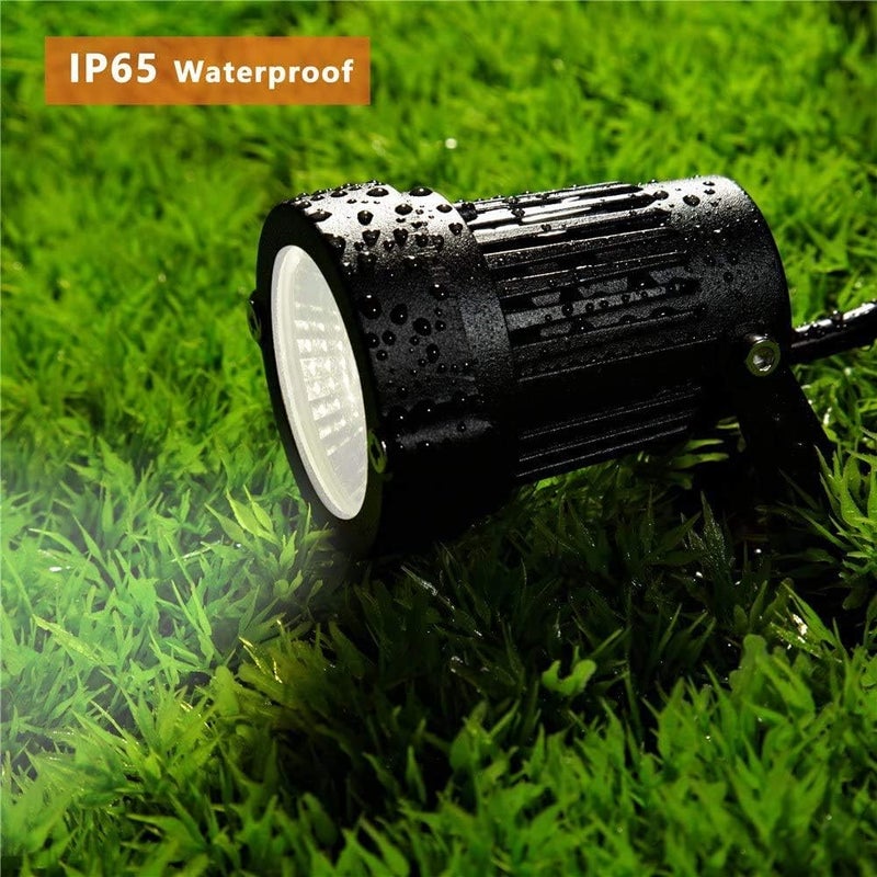 Z_جوده وثقه LED Landscape Lights,5W Outdoor Pathway Garden Yard Spotlight,IP65 Waterproof Garden Floodlight,Outdoor Spotlight with Stake,UL Cord 5-ft with Plug 6500K Daylight White(Pack of 4) - Image 3
